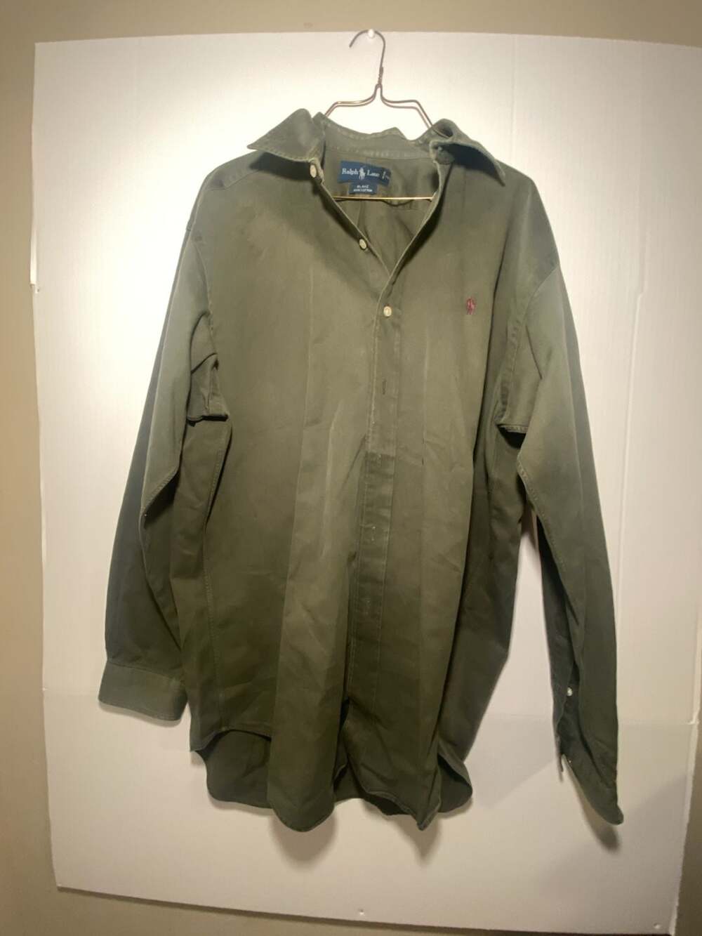 Ralph Lauren Blake Long Sleeve Button-Down Shirt, Men's Size Medium, Olive Green
